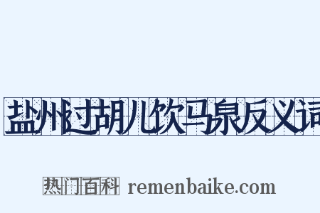 盐州过胡儿饮马泉反义词是什么意思的图片